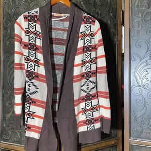 Belldini Knit Neutral‎ Aztec Design Cardigan Sweater Women's Size M